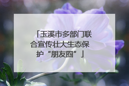 玉溪市多部门联合宣传壮大生态保护“朋友圈”